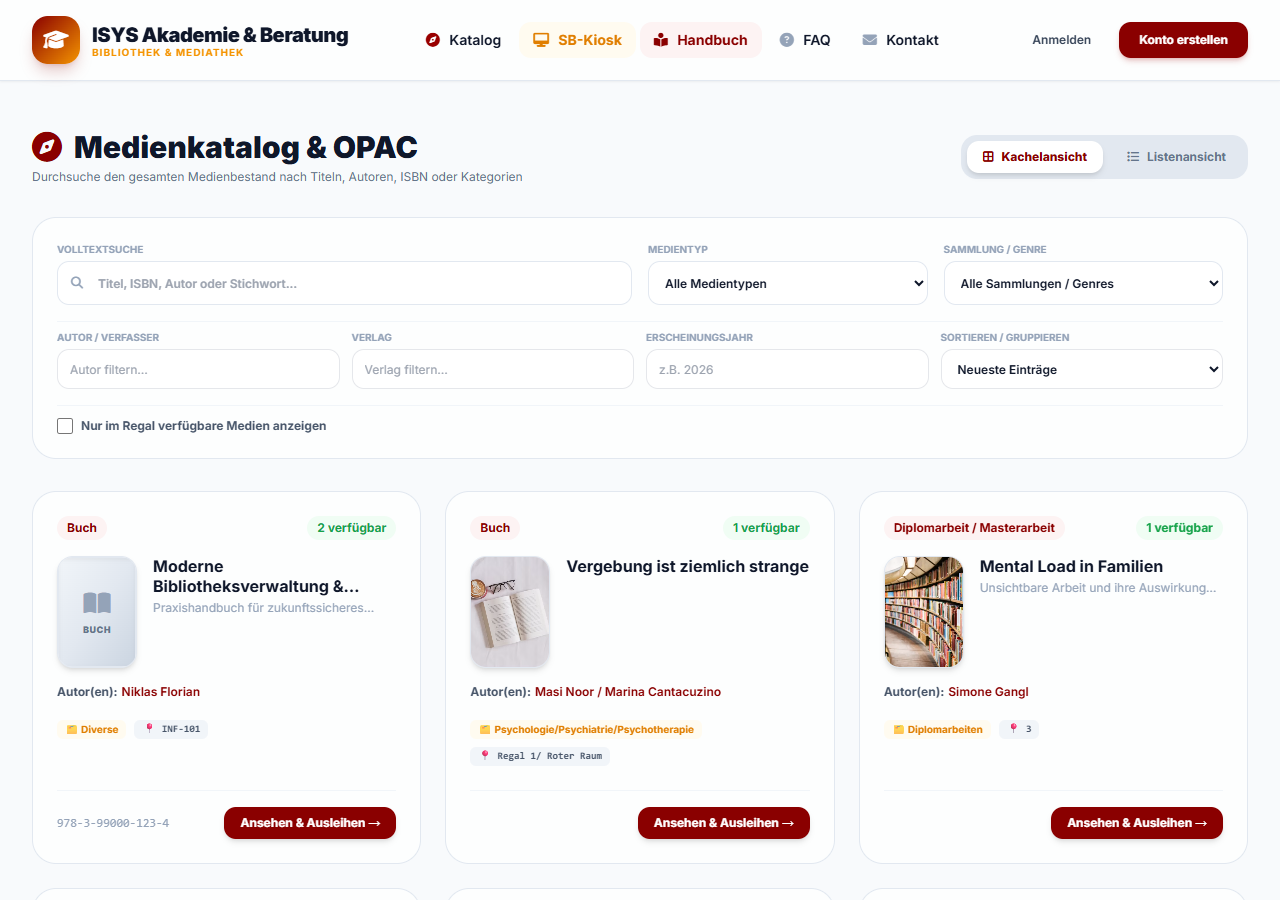 Medienkatalog & Filter